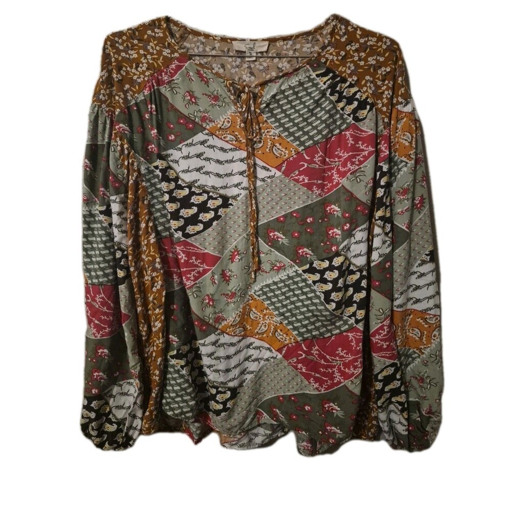 Easel S Tunic Patchwork Paisley Boho Tunic Artsy